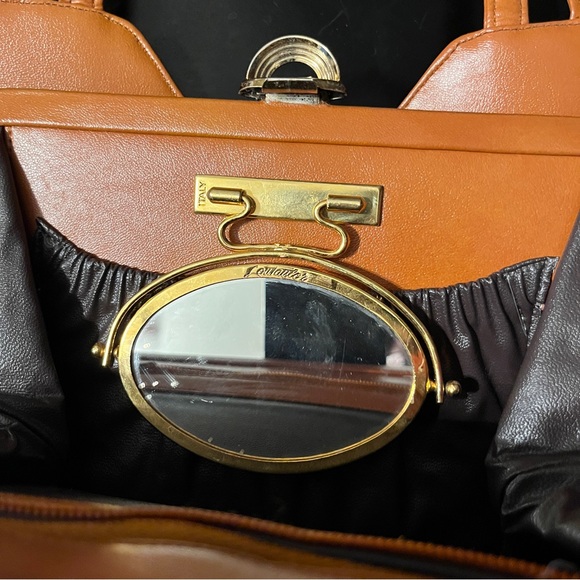 Lou Taylor Vintage Burnt Orange Bag with Mirror - Picture 8 of 10